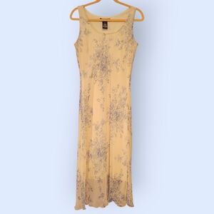 Jonathan Martin Ivory and Light Blue Patterned Midi Dress